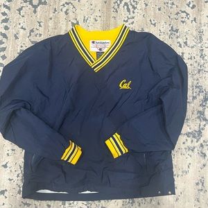 Vintage cal Berkeley crewneck game day jacket. Wind breaker material
